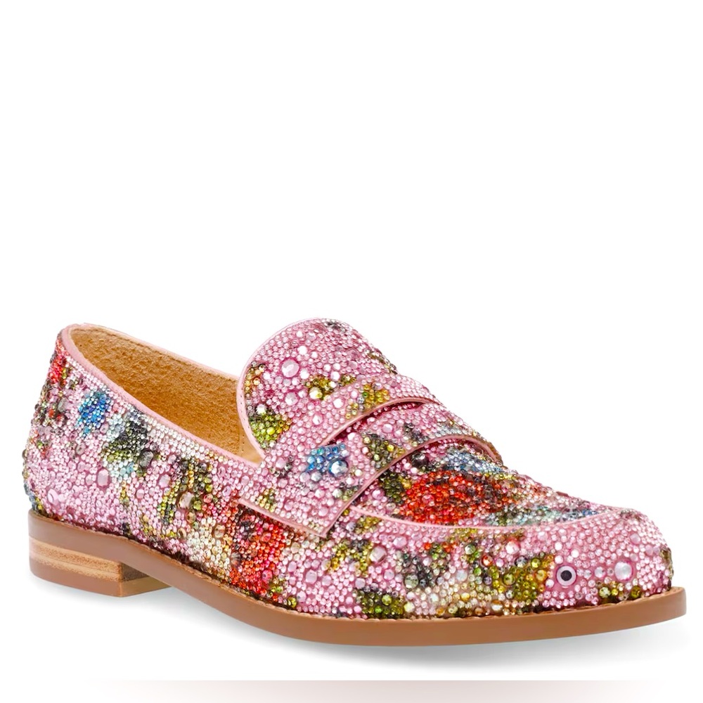 NWT Betsy Johnson ‘Aron’ Bedazzled Floral Loafers